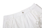 Yiaknis Wide-Leg Cropped Cargo Trousers, Lace-Up Legs, Off White and Black – photo 11
