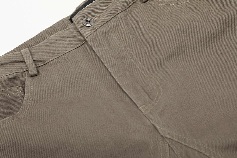 Yiaknis Wide-Leg Trousers with Button Fly and Side Pockets, Khaki and Black – photo 11