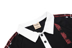 Yiaknis Men's Black and White Polo Shirt, Red Stripe – photo 11