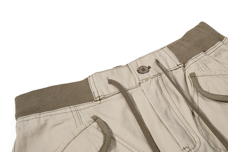Yiaknis Flared Trousers, Drawstring Waist, Beige and Navy – photo 11