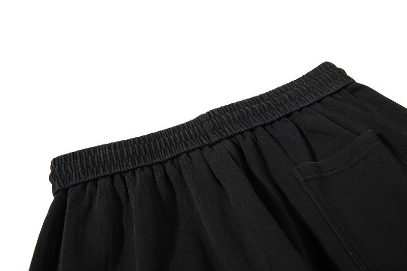 Yiaknis Wide-Leg Sweatpants with Diagonal Stud Rows, Black