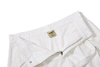 Yiaknis Wide-Leg Cropped Cargo Trousers, Lace-Up Legs, Off White and Black – photo 12