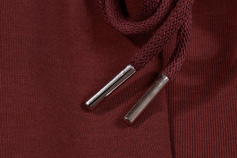 Yiaknis Wide-Leg Sweatpants, Letter Print, Burgundy and Black