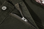 Yiaknis Wide-Leg Cargo Trousers, Snap Pockets, Dark Green and Black – photo 12