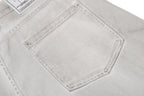 Yiaknis Wide-Leg Cropped Denim Trousers, Front Patch Pockets, White – photo 12
