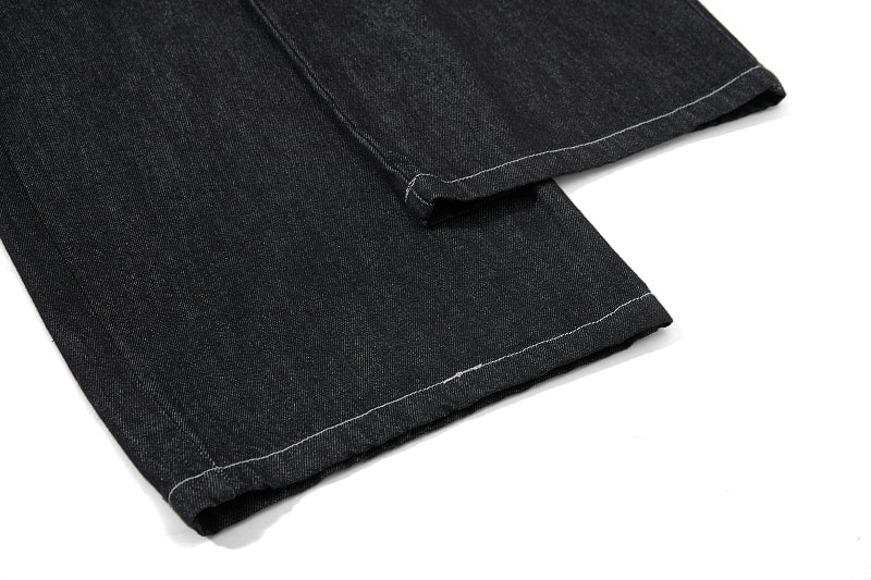 Yiaknis Black Denim Overalls with Toggle Fastening - Black Denim