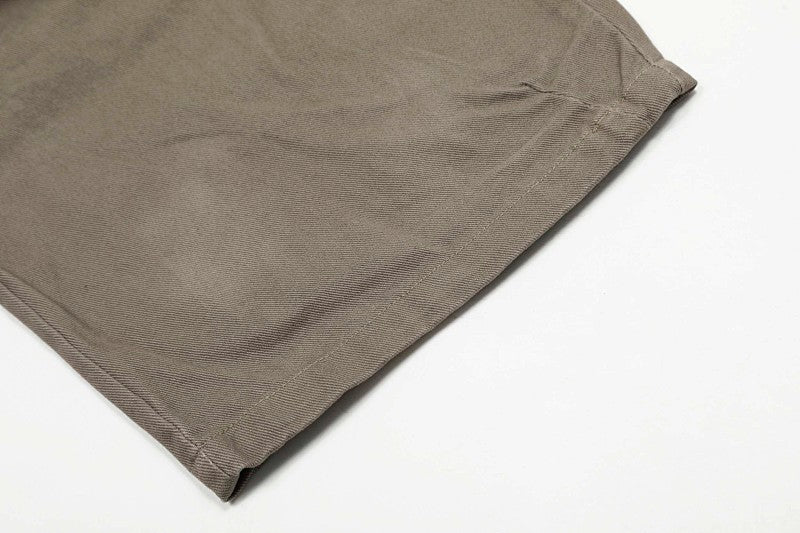 Yiaknis Wide-Leg Trousers with Button Fly and Side Pockets, Khaki and Black – photo 12