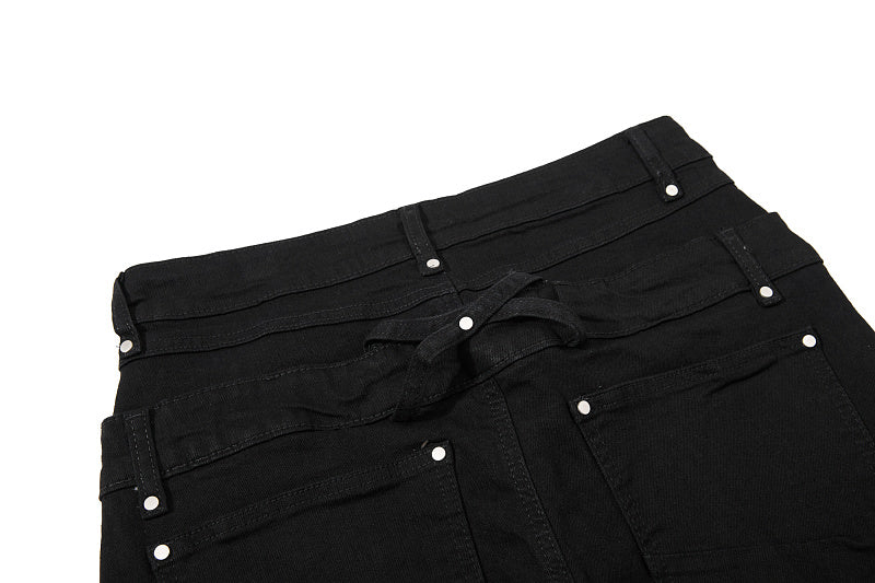 Yiaknis Black Flared Jeans with Zip Pocket and Studs – photo 12