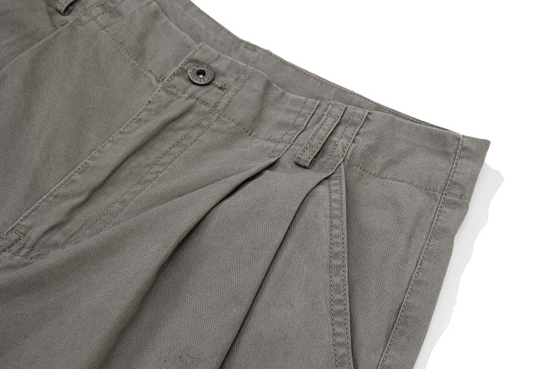 Yiaknis A-Line Cropped Trousers, Cargo Pockets, Grey and Light Grey