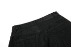 Yiaknis Wide-Leg Cropped Denim Trousers, Button Placket, Black – photo 12