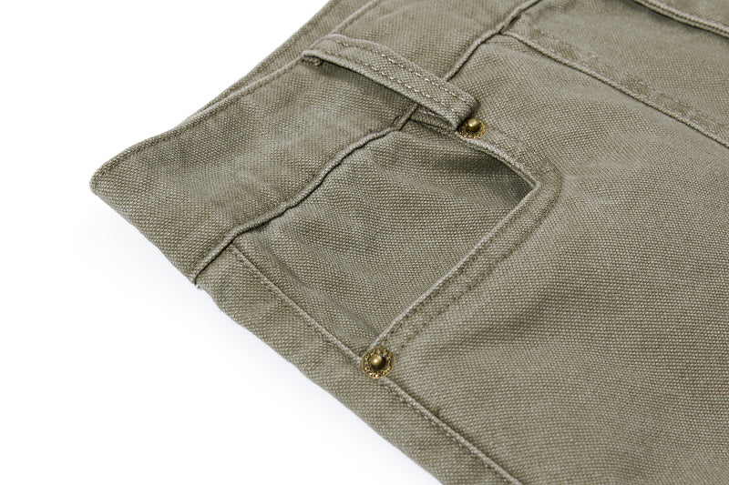 Yiaknis Wide-Leg Trousers with Button Fly and Flap Pockets, Khaki and Black – photo 12