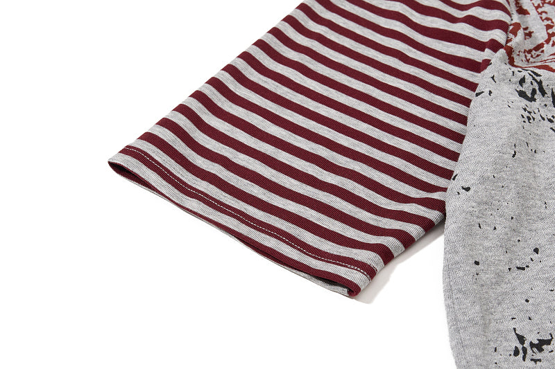 Yiaknis Graphic Raglan T-Shirt, Lace-Up Neck, Grey and White – photo 12