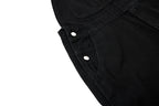 Yiaknis Wide-Leg Denim Overalls, Bib and Cargo Pockets, Dark Blue and Black – photo 12