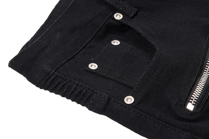 Yiaknis Black Flared Jeans with Long Leg Zips
