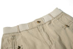 Yiaknis Khaki and Dark Grey Wide-Leg Cargo Trousers with Elastic Back Waist – photo 12