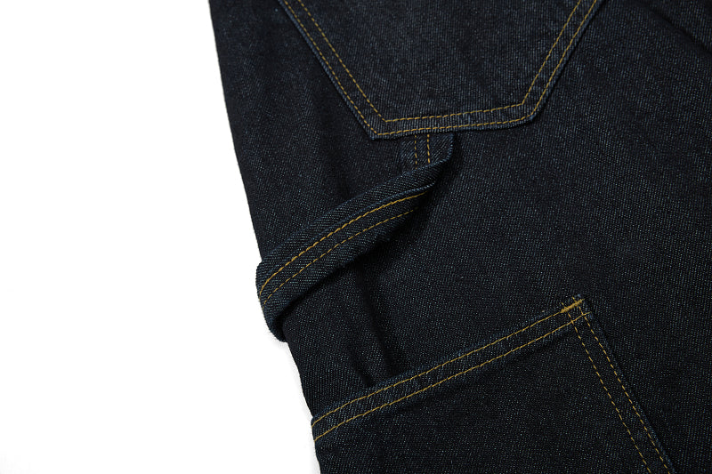 Yiaknis Wide-Leg Cropped Denim Trousers, Button Fly, Black – photo 12