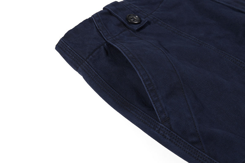 Yiaknis Wide-Leg Cargo Trousers with Button Front, Navy and Grey Green – photo 13
