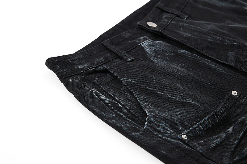 Yiaknis Flared Trousers with Washed Finish, Black and Light Grey – photo 13