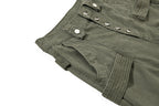 Yiaknis Wide-Leg Cropped Cargo Trousers, Button Fly, Green and Khaki – photo 13
