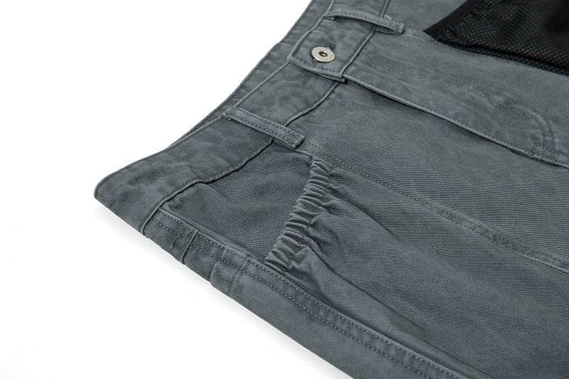 Yiaknis Wide-Leg Cargo Trousers with Mesh Pocket, Dark Grey and Blue – photo 13