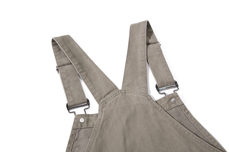 Yiaknis Curved-Leg Overalls with Button Sides - Beige, Army Green