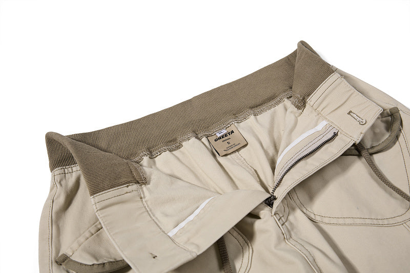 Yiaknis Flared Trousers, Drawstring Waist, Beige and Navy – photo 13