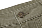 Yiaknis Wide-Leg Trousers with Button Fly and Flap Pockets, Khaki and Black – photo 13