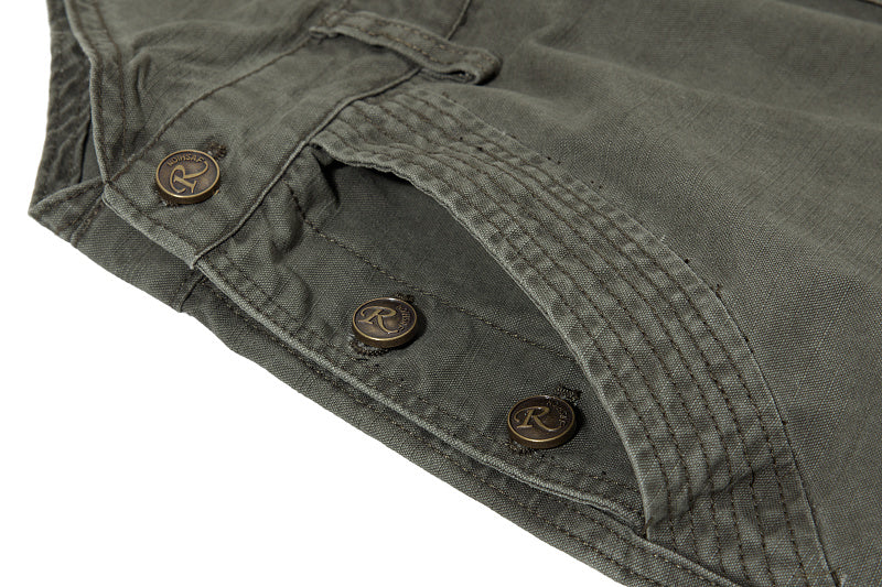 Yiaknis Wide-Leg Overalls with Zip Pockets - Grey Green, Light Beige