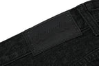 Yiaknis Wide-Leg Cropped Denim Trousers, Button Placket, Black – photo 13
