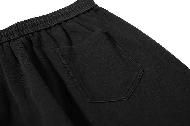 Yiaknis Wide-Leg Sweatpants with Diagonal Stud Rows, Black