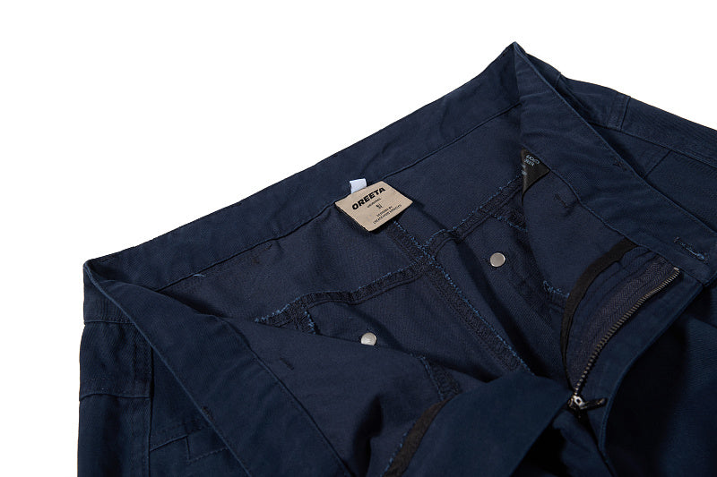 Yiaknis Wide-Leg Trousers with Diagonal Leg Seams, Navy and Dark Grey – photo 13