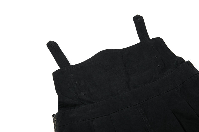 Yiaknis Wide-Leg Cropped Cargo Trousers, Zip Waistband, Black and Off White – photo 14