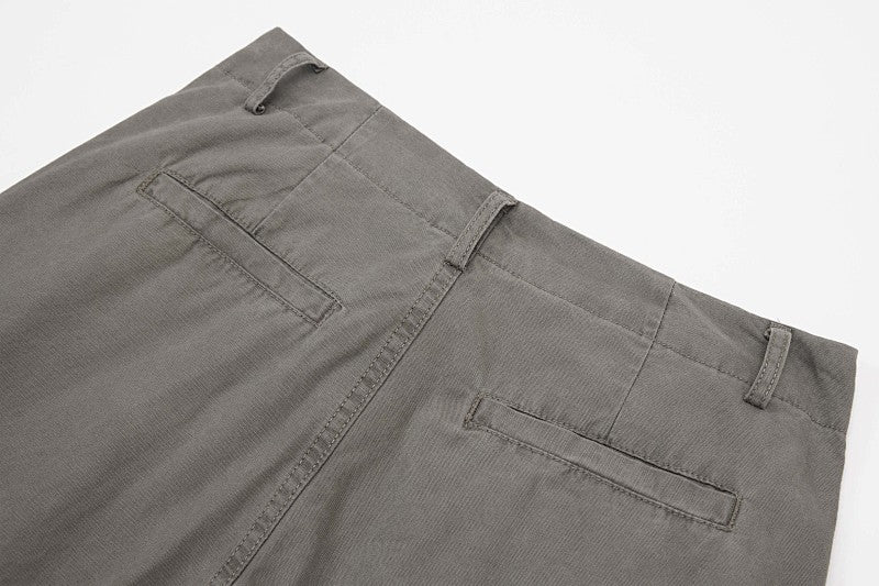 Yiaknis A-Line Cropped Trousers, Cargo Pockets, Grey and Light Grey
