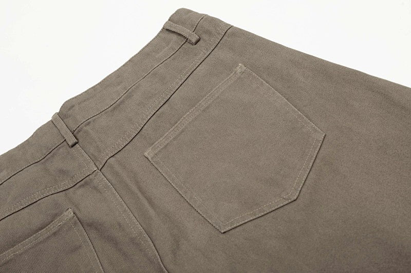 Yiaknis Wide-Leg Trousers with Button Fly and Side Pockets, Khaki and Black – photo 14