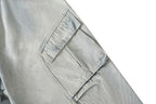 Yiaknis Light Blue Wide-Leg Denim Cargo Capri Pants – photo 14