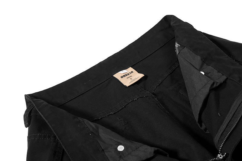 Yiaknis Wide-Leg Cargo Trousers, D-Ring Pockets, Black and Dark Green – photo 14