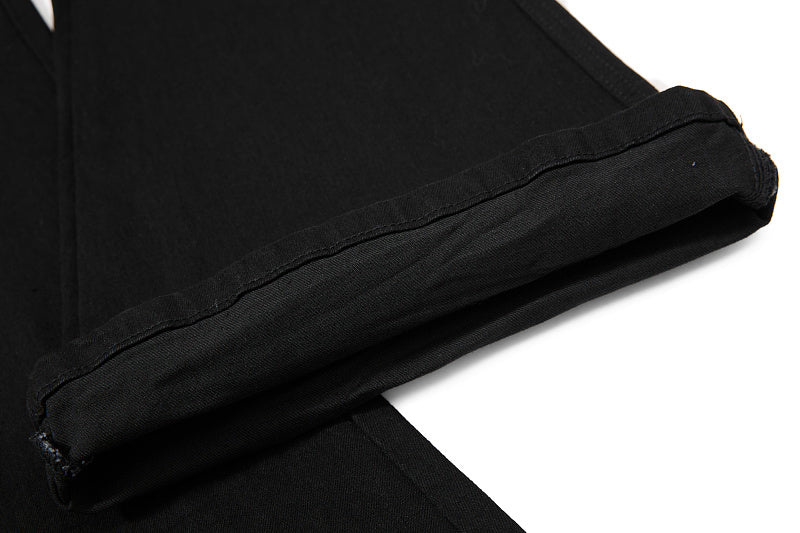 Yiaknis Black Flared Jeans with Zip Pocket and Studs – photo 14