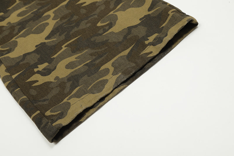 Yiaknis Camouflage Wide-Leg Overalls with Adjustable Straps
