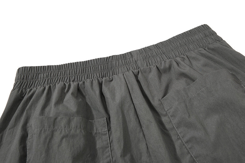 Yiaknis Wide-Leg Cropped Trousers, Elastic Waist, Grey and Blue – photo 14
