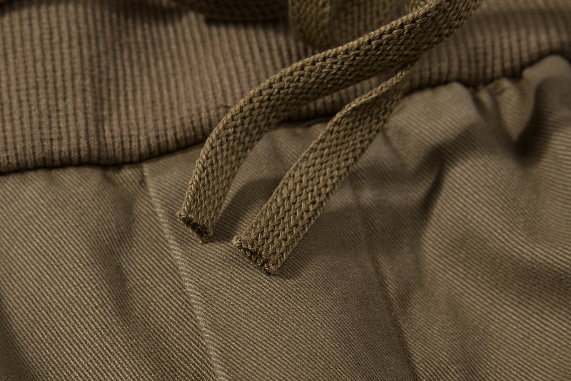 Yiaknis Baggy Wide-Leg Trousers, Drawstring Waist, Khaki and Dark Grey – photo 14