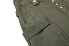 Yiaknis Wide-Leg Cropped Cargo Trousers, Button Fly, Green and Khaki – photo 14