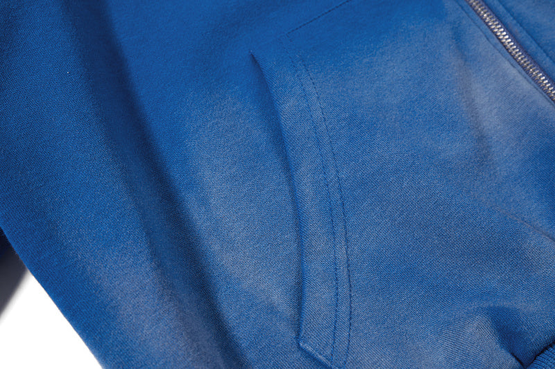 Yiaknis Zip-Up Hoodie and Sweatpants Set, Script Print, Blue and Black – photo 14