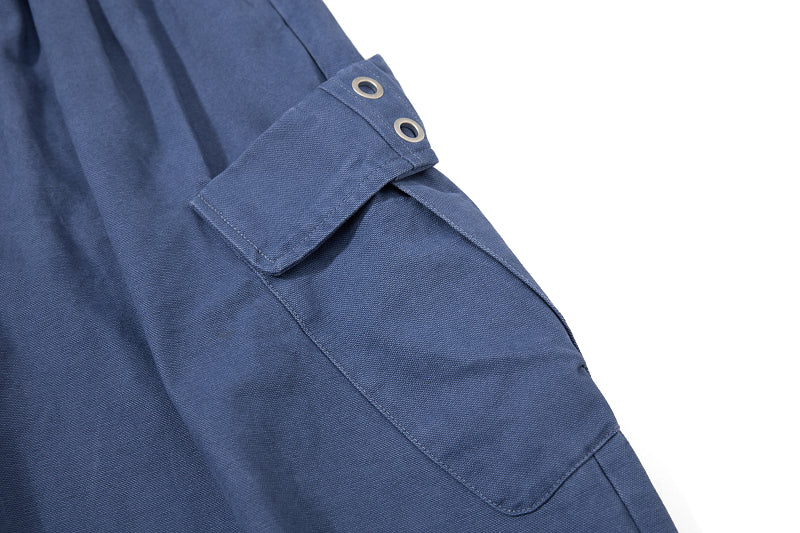 Yiaknis Cropped Cargo Trousers, Drawstring Hems, Blue and Black – photo 14