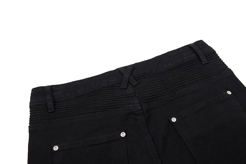 Yiaknis Black Flared Jeans with Long Leg Zips