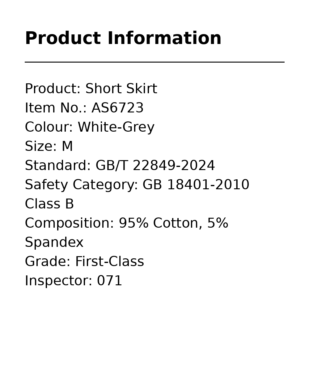 Product Information