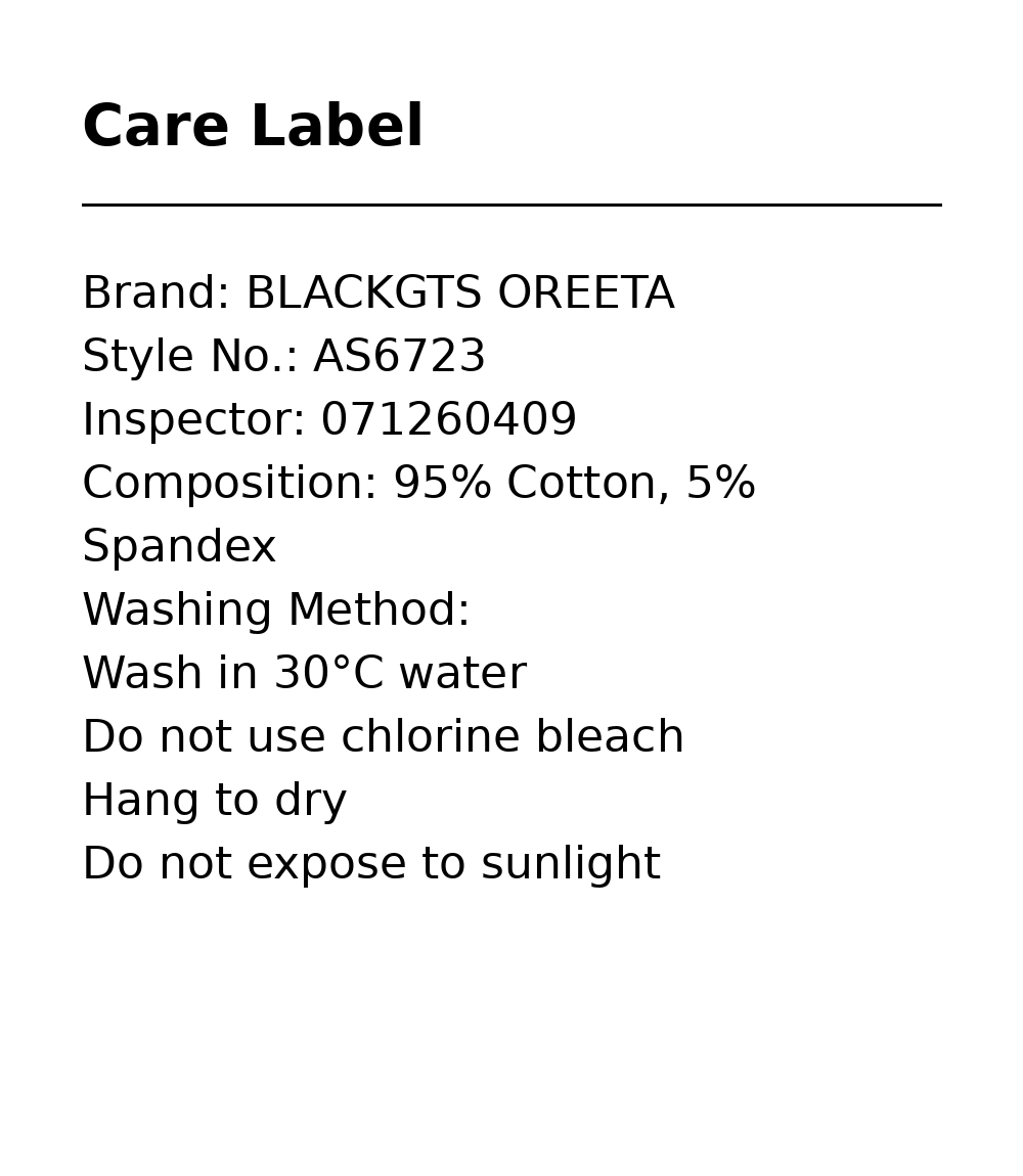 Care Label