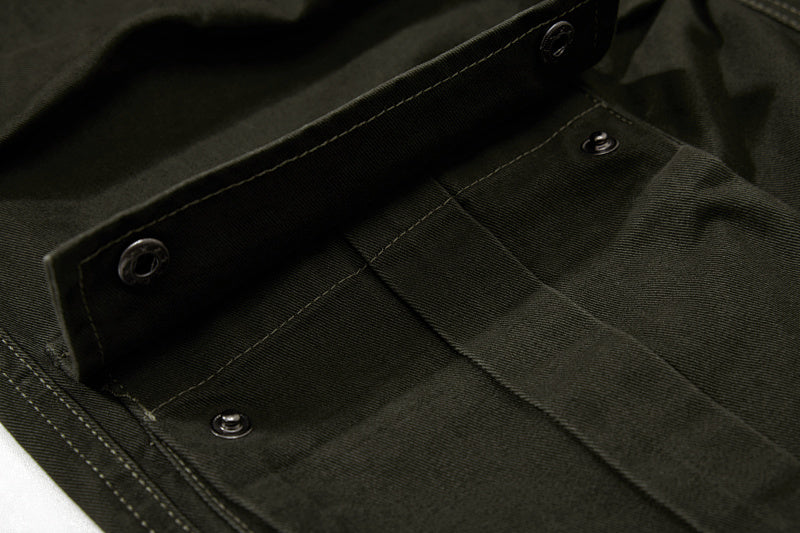 Yiaknis Wide-Leg Cargo Trousers, Snap Pockets, Dark Green and Black – photo 15