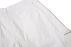 Yiaknis Wide-Leg Cropped Cargo Trousers, Lace-Up Legs, Off White and Black – photo 15