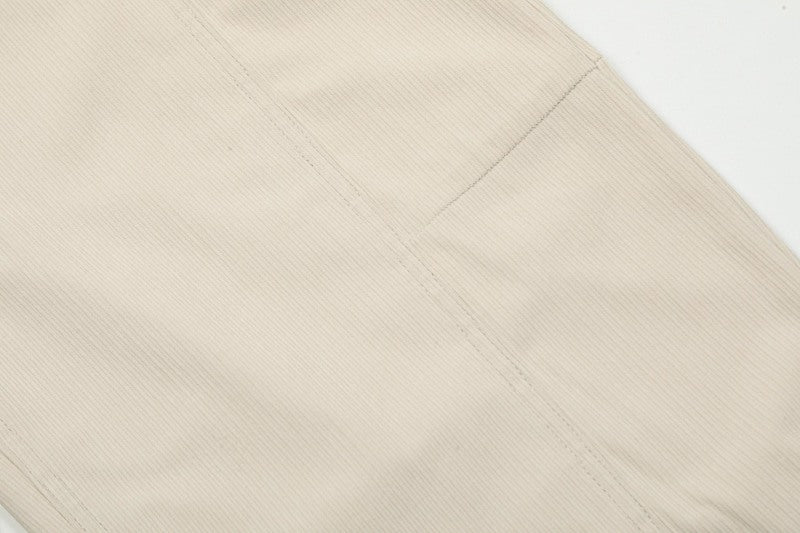 Yiaknis Wide-Leg Overalls with Crossed Back Straps - Dusty Pink, Cream