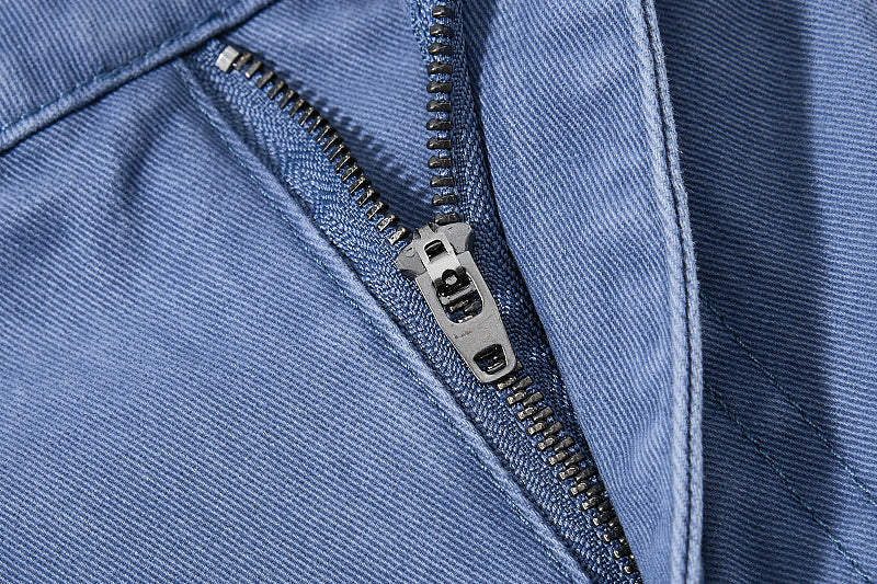 Yiaknis Wide-Leg Cropped Cargo Trousers, Mesh Panel, Blue and Grey – photo 15